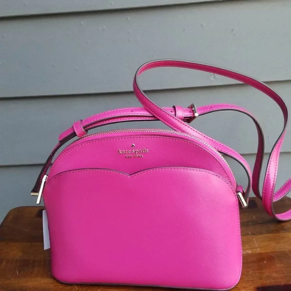 NWT Kate Spade Leather  Magenta Peyton Dome Satchel